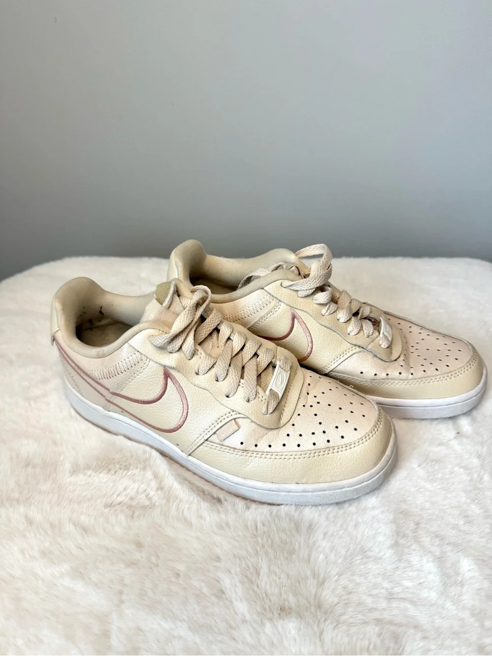 Nike Court Vision Low Premium Women’s Sneakers Pearl Beige Size 7